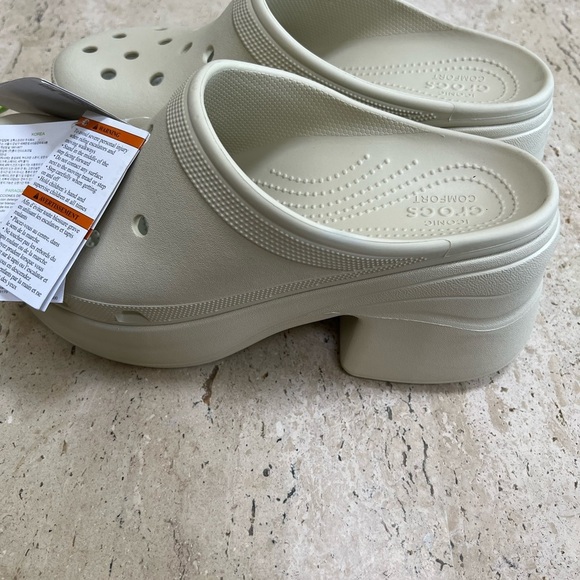 Crocs Siren Clog Bone Men's 10 Women's 12 Nude/Bone Platform Retro Summer - Picture 2 of 7
